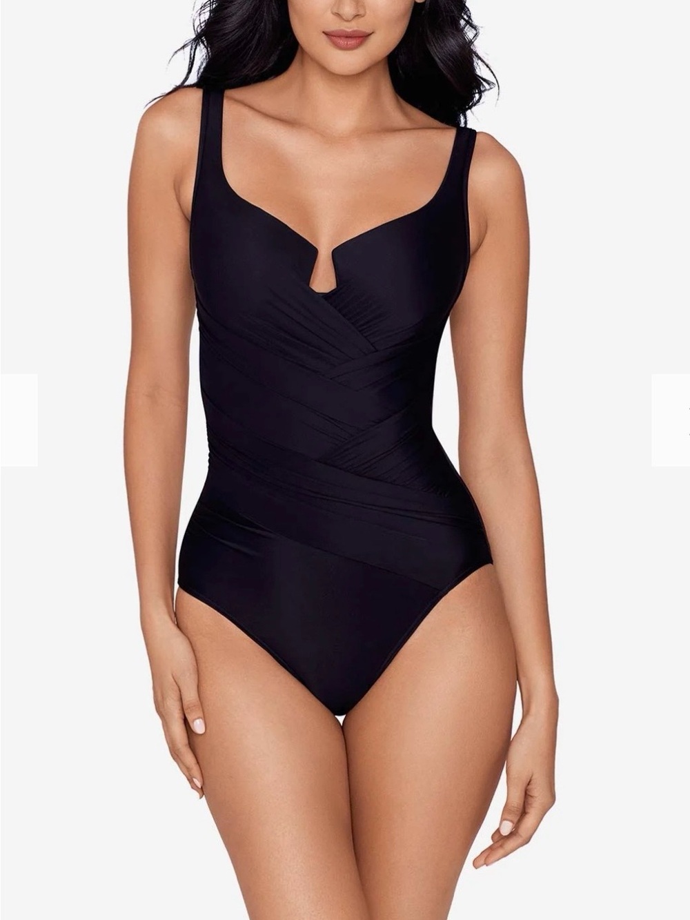 Miraclesuit Must Haves Gandolf One Piece Wired Bra Swimsuit Black Plus Size 16